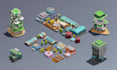 create low poly 3d game assets or environments