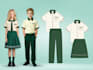 design entire school uniform with flat drawings
