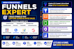 build, migrate, optimise sales funnels in clickfunnels, systeme io, cloudfunnels