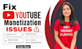 fix youtube monetization issues, reused content, adsense problems