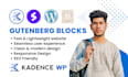 build kadence website using gutenberg, spectra, kadence blocks
