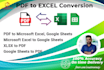 convert PDF to ms excel, google sheets and more