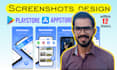 design 3d ios and android app screenshots for playstore and appstore