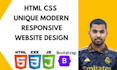create unique modern responsive website design with HTML CSS bootstrap and js
