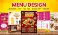 design restaurant, café, fast food, ice cream, trifold, dessert, takeaway menu