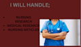 write nursing research, medical research, and nursing articles