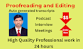 proofread and edit auto generated ai content transcripts