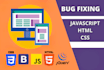fix html, css,ruby on rails, javascript errors, bugs issues