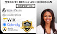 design or redesign wordpress squarespace wix website, set up acuity calendly