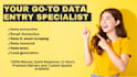 do data input, data entry, email collection, and web research