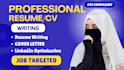 write professional resume, cover letter and linkedin profile