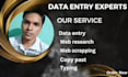do optimum data entry for typing,web research and scrapping  job