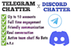 be your telegram chatter discord chatter and hyper for your web3 project