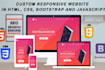 create responsive website in html, css, javascript,  php
