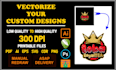 manually create a vector file of low quality designs