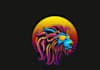 design lion head logo with express delivery