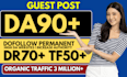 do guest post on da90 blog with SEO dofollow backlinks