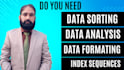 data cleaning, sorting, and excel master