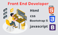 be your frontend web developer using react, HTML, CSS, bootstrap, javascript