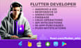 do flutter app development for both android and ios with firebase integration
