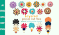 do layered paper cut svg dxf for cricut and silhouette