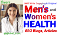 write men women health SEO articles or blog posts