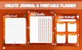 create customized journal printable planner interior