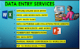 data entry ms word typing handwriting retype document