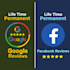 permanently add google maps review, and facebook, trustpilot, account