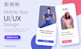 create modern pixel perfect mobile app UI UX design