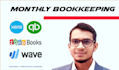do monthly accounting bookkeeping in quickbooks, xero, wave, zohobooks