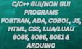 write c cpp fortran ada cobol PHP js and qt based gui apps