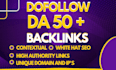 make da 50 dofollow contextual backlinks