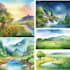 do fantasy watercolor concept art background illustration