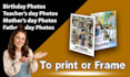 create birthday photos for print or frame
