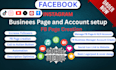 create a facebook and instagram business page, post, cover