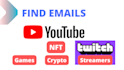 find emails from youtube channels