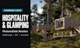 3d hospitality hotel resort and glamping design rendering walkthrough