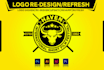 logo redesign, refresh, remake, modify, update, fix, alter, revamp, and recolor