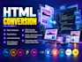 convert figma to HTML, CSS, js, jquery, react