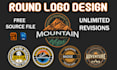 design badge, patch, sticker, circular round logo design