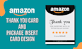 design amazon thank you card and package insert card