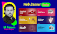 create modern web banner or header and ads design