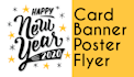 design new year card, holiday post, banner, flyer and logo