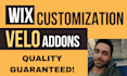 do wix custom code, add velo features and fix wix site bugs