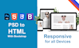 convert PSD to HTML with bootstrap css