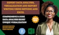 do data analysis, visualization, and report writing using r studio and excel