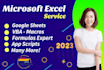 automate excel spreadsheet, google sheets, excel vba, macros, formulas expert