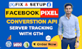 setup meta facebook pixel, conversion API, ga4 ecommerce server side fix error