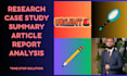 do business analysis, research, report, summary urgently